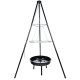 Garden tripod grill with fire pit, hanging, steel construction