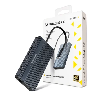 USB-C Хаб 14-в-1 Wozinsky WDS03Y5S для 3 Мониторов, Серый