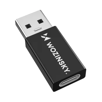 Переходник OTG USB-A на USB-C Wozinsky WAAC-01, 10 Гбит/с, 3 А, черный