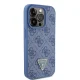 Guess GUHCP15LP4TDPB iPhone 15 Pro 6.1" blue/blue hardcase Leather 4G Triangle Strass