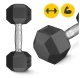 4FIZJO Steel Hex Dumbbell 1 x 5 kg, Black