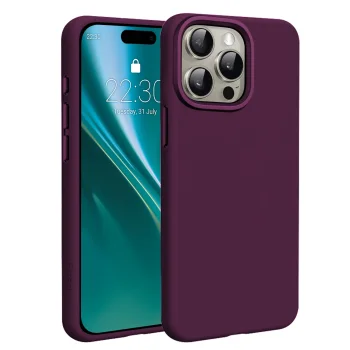 Чехол Etteri Silicone Mag для iPhone 15 Pro 6.1" с MagSafe, темно-вишневый