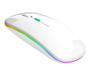 Беспроводная оптическая мышь с RGB подсветкой, белая