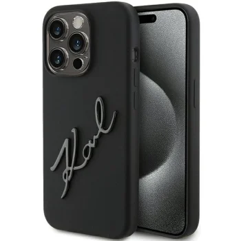Чехол Karl Lagerfeld Silicone Karl Script для iPhone 15 Pro, Черный