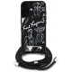 Telefona vāciņš iPhone 16 Karl Lagerfeld Crossbody Grained Pattern & Logo ar siksniņu, melns