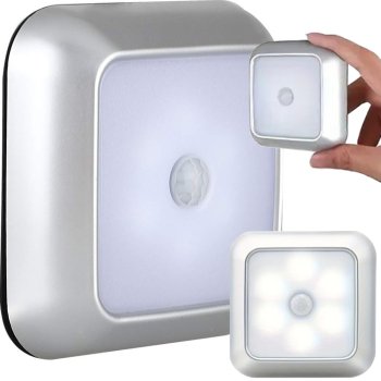 Self-adhesive motion sensor night light for staircase LED under-cabinet
