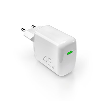 Puro Super Mini 45W PD GaN USB-C sienas lādētājs – balts