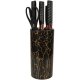 Kitchen Knife Set with Scissors and Stand (7 Pieces, Marble Design)