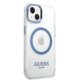 Guess Metal Outline MagSafe Case for iPhone 14 Plus / 15 Plus - Blue