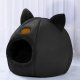 Purlov 00021947 Plush Cat House with Ears, Black
