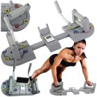 Daudzfunkcionāla atspiešanās platforma ar rokturiem, taimeri un stoperi, pelēka