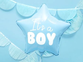 Foil Balloon "It's a boy" Star, Light Blue, 48cm