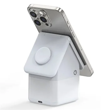 Duzzona W20 15W 4-in-1 induktīvā lādētāja stacija iPhone / AirPods / Apple Watch ar naktslampu – balta