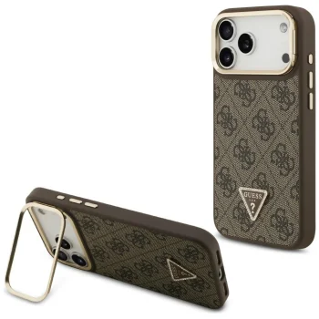 Чехол Guess 4G PU Triangle Logo & Stand Camera MagSafe для iPhone 17 Pro Max - коричневый