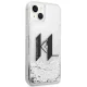 Karl Lagerfeld Liquid Glitter Big KL vāciņš iPhone 14 / 15 / 13 6.1\", sudraba krāsā