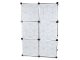 Modular Wardrobe with 6 Sections and Hanging Rod, Black