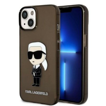 Karl Lagerfeld Ikonik Karl futrālis iPhone 14 Plus / 15 Plus - melns