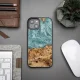 Чехол Bewood для iPhone 15 Plus Unique Uranus из дерева и смолы, сине-белый