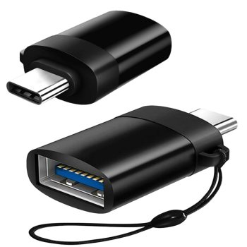 USB-C uz USB 3.0 OTG adapteris datu pārsūtīšanai un uzlādei, melns