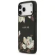 Guess Grained Flowers Classic Logo MagSafe vāciņš iPhone 17 Pro Max – melns | Phone Case Cover