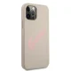 Чехол Guess для iPhone 12 / 12 Pro Silicone Vintage Script, серо-розовый