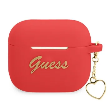 Guess Чехол для AirPods 3 Silicone Charm Heart Collection Красный