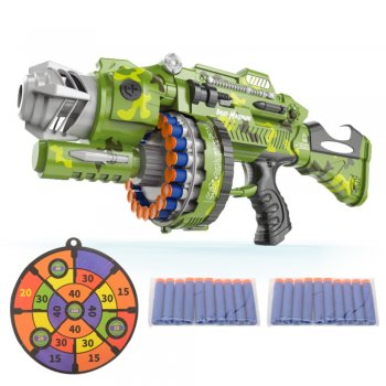 3001 Bērnu Rotaļu Ierocis Šautene-Blasteris Pistole + 20 Lodes Šautriņas, Zaļš | Kids Toy Foam Blaster Weapon...