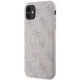 Guess iPhone 11 / XR vāciņš 4G Collection Leather Metal Logo MagSafe, rozā