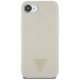 Guess Grained Hot Stamp Peony Triangle Logo MagSafe vāciņš iPhone 16e bēšs