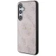 Guess 4G Collection Leather Metal Logo MagSafe vāciņš Samsung Galaxy S24, Rozā