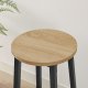 Round Bar Stools Set of 2, 65 cm Kitchen Counter Height Stools with Footrest