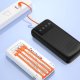 Dudao K6Pro 10000mAh Power Bank with Built-in Cables, White