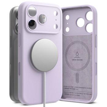 Ringke Silicone Magnetic MagSafe Case for iPhone 17 Pro Max, Purple
