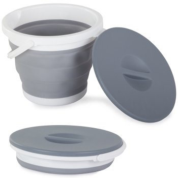 Salokāms Silikona Spainis ar Vāku, 5L | Folding Silicone Bucket with Lid