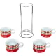 Kapučīno krūzīšu komplekts ar statīvu Bialetti Tricolore, 4 gab.