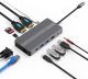 Адаптер Extra Digital USB-C 12-в-1 (2x HDMI, VGA, LAN, USB, SD, PD 100W), серый