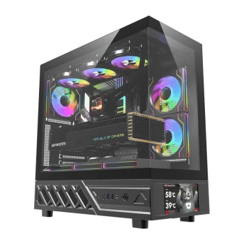 Корпус для ПК DarkFlash DS950V с IPS-дисплеем и 6 вентиляторами, черный
