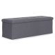 Storage Ottoman Bench 111x38 cm Upholstered ModernHome, dark grey