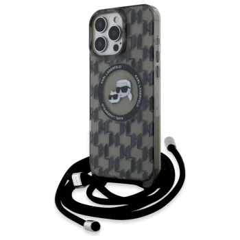 Karl Lagerfeld iPhone 16 Pro Max чехол IML Crossbody Monogram MagSafe, черный