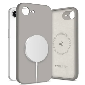 Tech-Protect Silicone MagSafe vāciņš iPhone 16e / 17e, pelēks