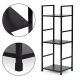 Стеллаж Modernhome CWJ302480L BLACK с металлическим каркасом, 3 полки, черный