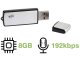 Mini Spy Voice Recorder USB Flash Drive 8GB, Silver