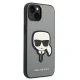 Karl Lagerfeld Saffiano Karl\'s Head Patch Case for iPhone 14 - Silver