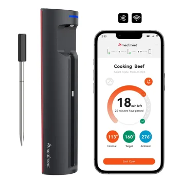 Умный кухонный термометр Meatmeet Pro, Bluetooth / Wi-Fi, черный