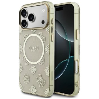 Чехол Guess IML Peony Dot MagSafe для iPhone 17 Pro Max – бежевый