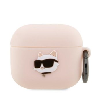 Karl Lagerfeld Чехол для AirPods 3 Силиконовый Choupette Head 3D Розовый