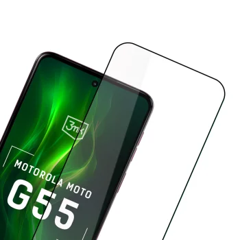 3mk HardGlass Max Lite Black aizsargstikls Motorola Moto G55 5G