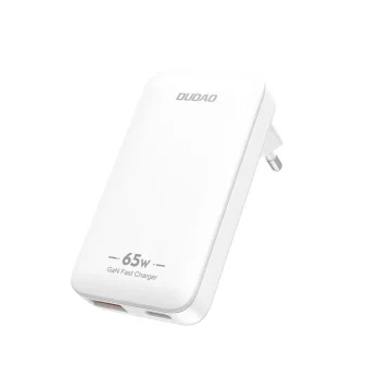 Dudao A65Q 65W GaN sienas lādētājs USB-A / USB-C PD, balts