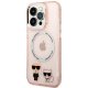 Karl Lagerfeld Karl & Choupette Aluminum MagSafe vāciņš iPhone 14 Pro, rozā