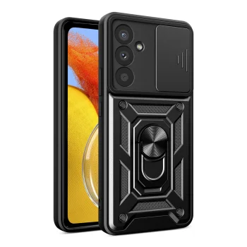 Hybrid Armor Camshield vāciņš Samsung M14 telefonam - Melns